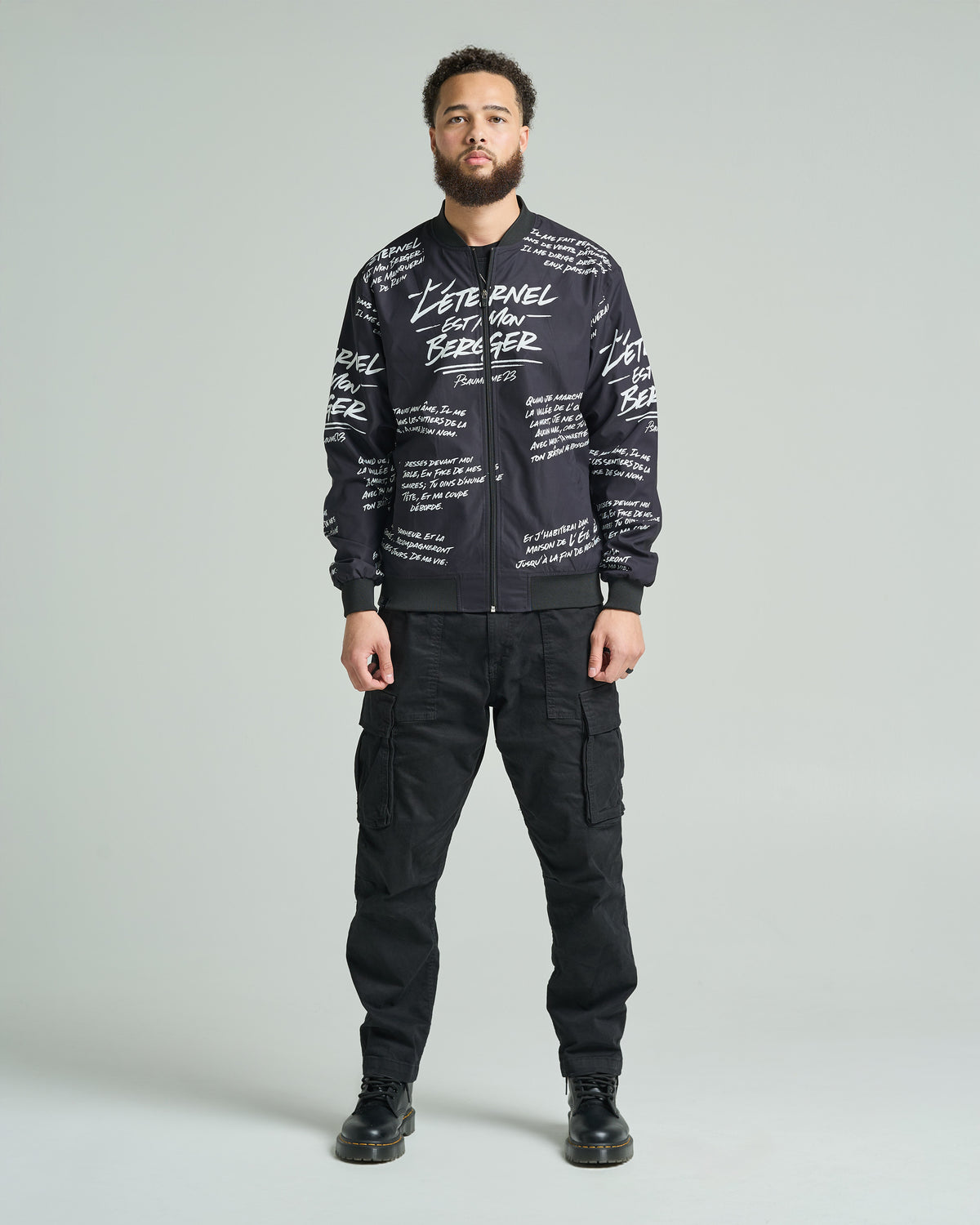 3:16 Collection Jacket Veste Psaume 23 - Noir (Psalm 23 Bomber Jacket)