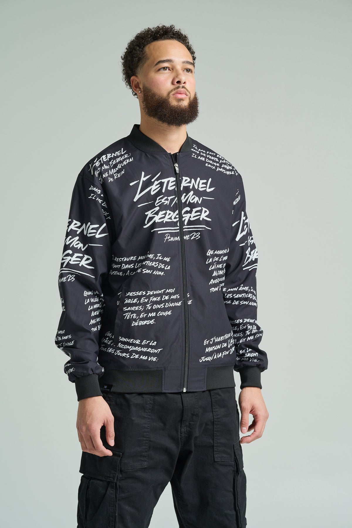 3:16 Collection Jacket Veste Psaume 23 - Noir (Psalm 23 Bomber Jacket)