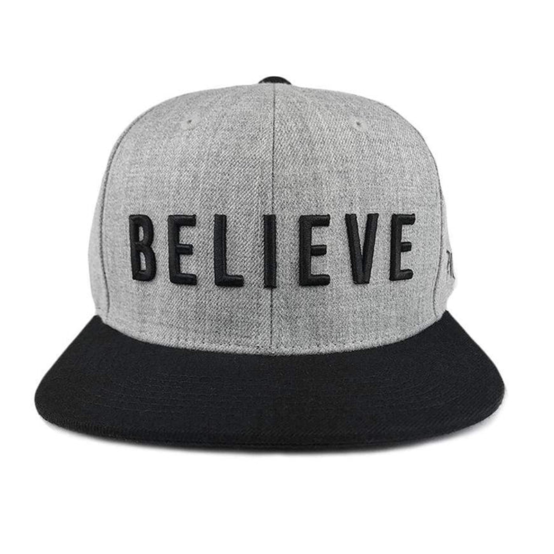 Believe Snapback Hat - Gray
