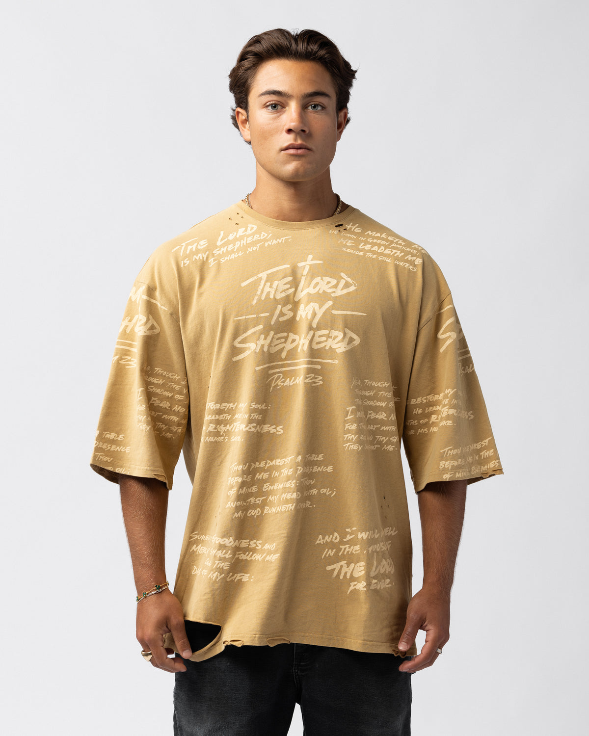 316collection Lux Psalm 23 Distressed Oversized Tee - Italian Clay