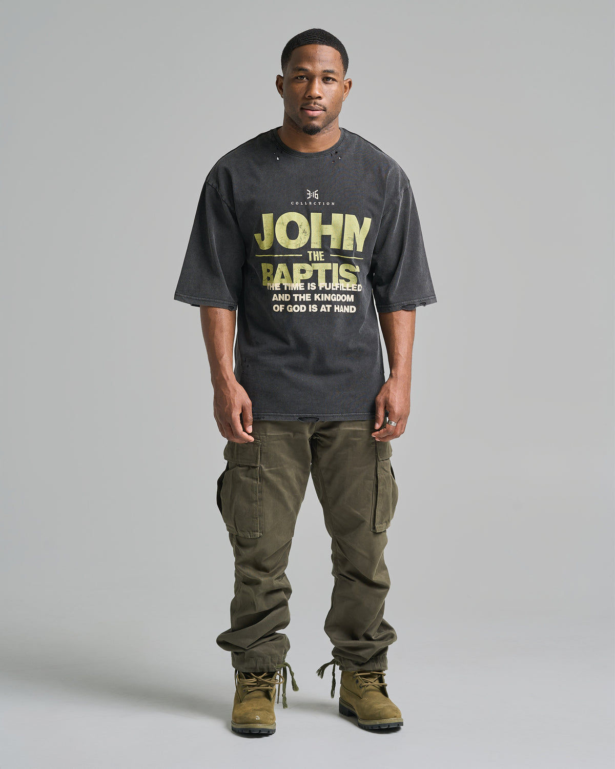 316collection T-Shirt John The Baptist Oversized Tee - Black