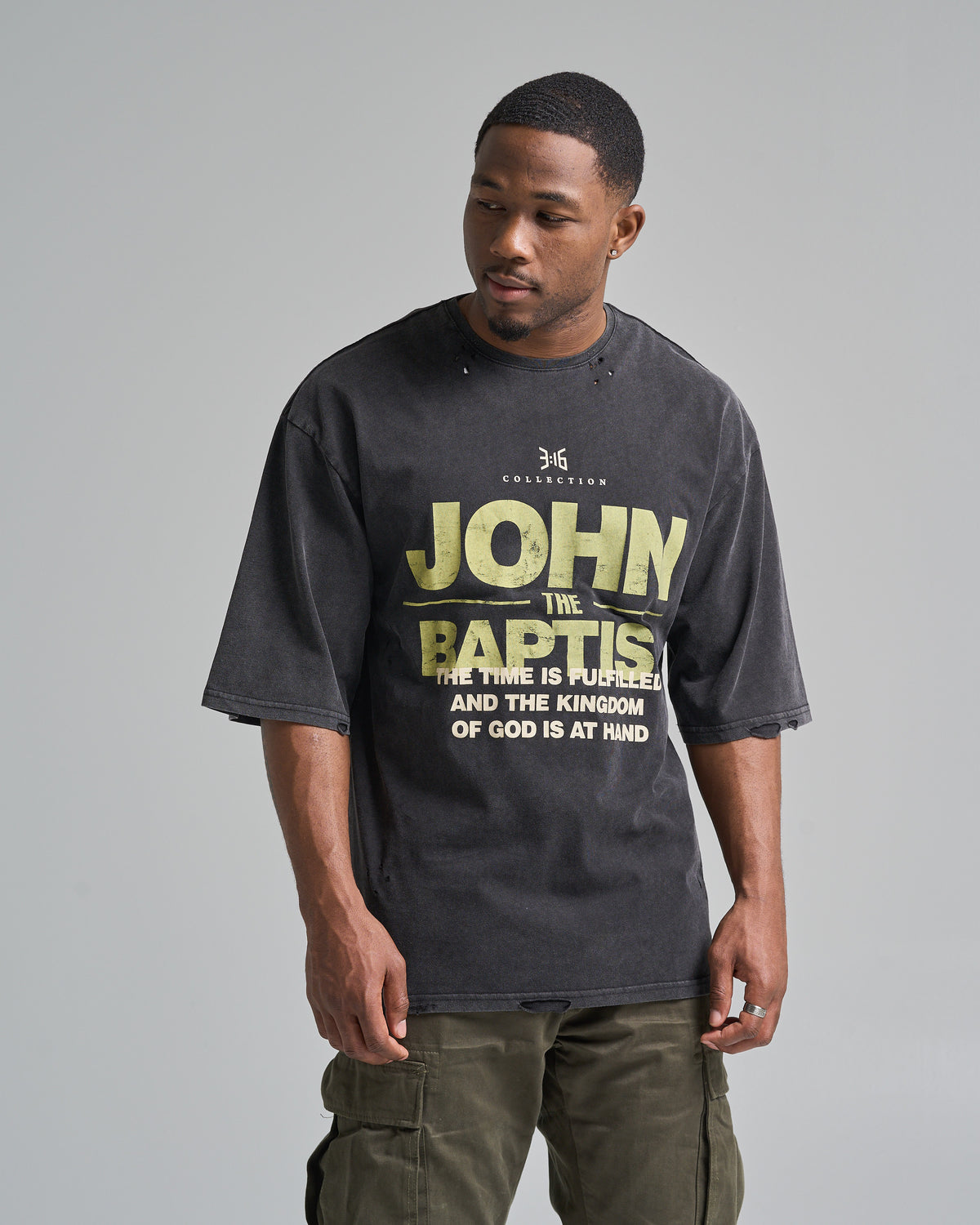 John The Baptist Oversized Tee - Black