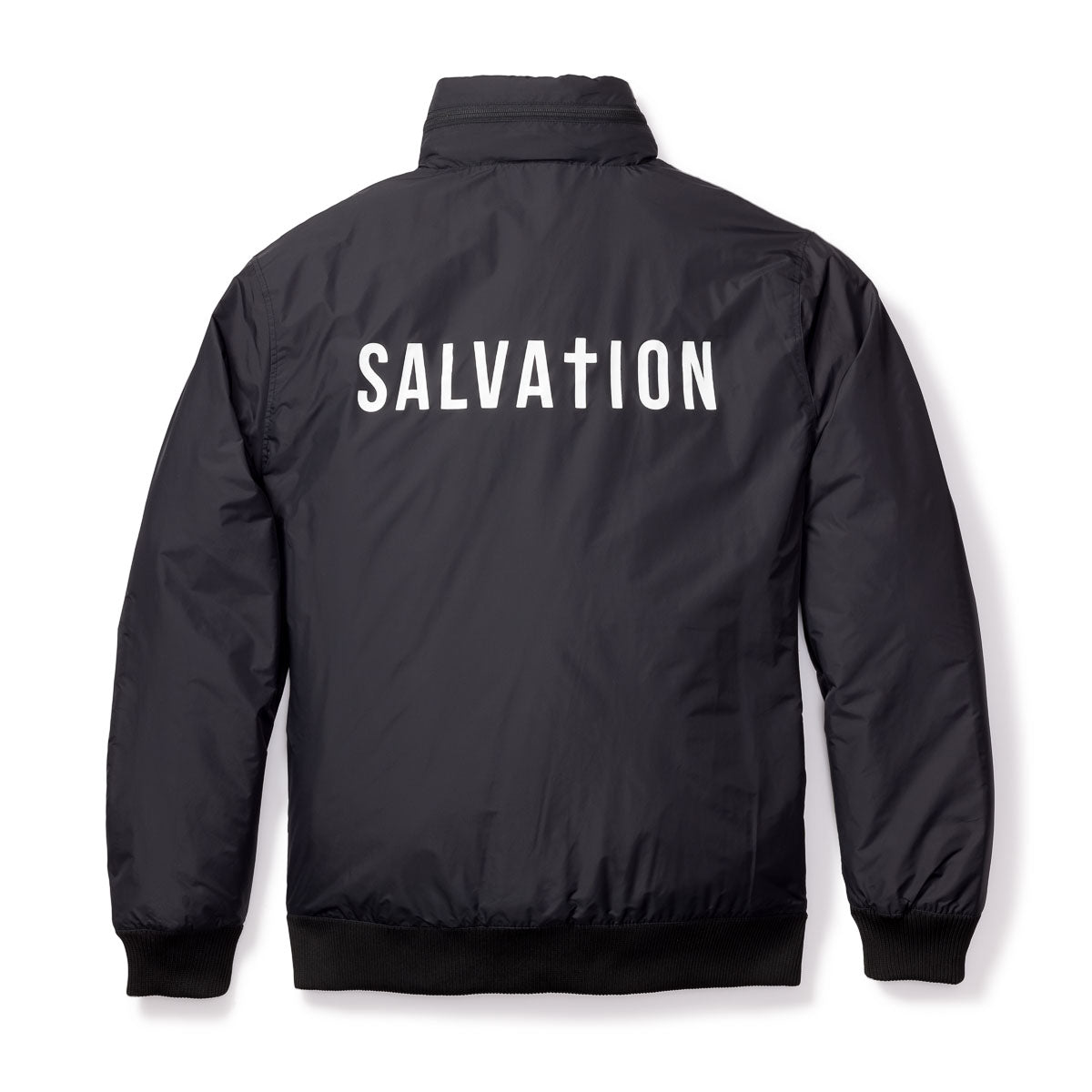 Salvation Bomber Jacket with Concealed Hood - Black