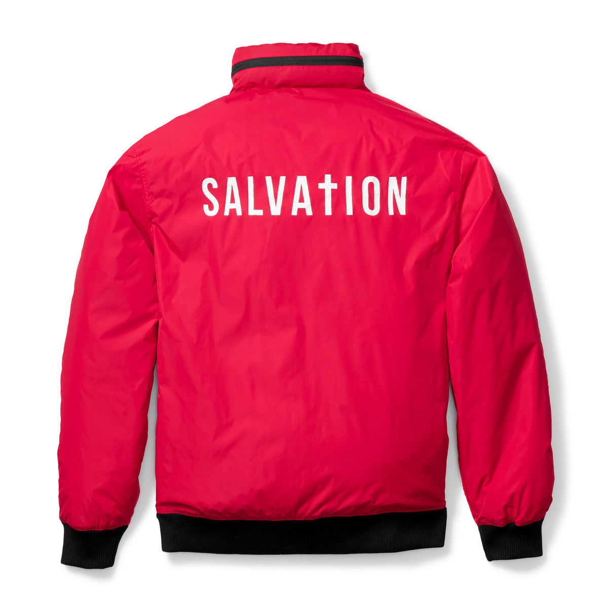 Salvation Bomber Jacket with Concealed Hood - Red