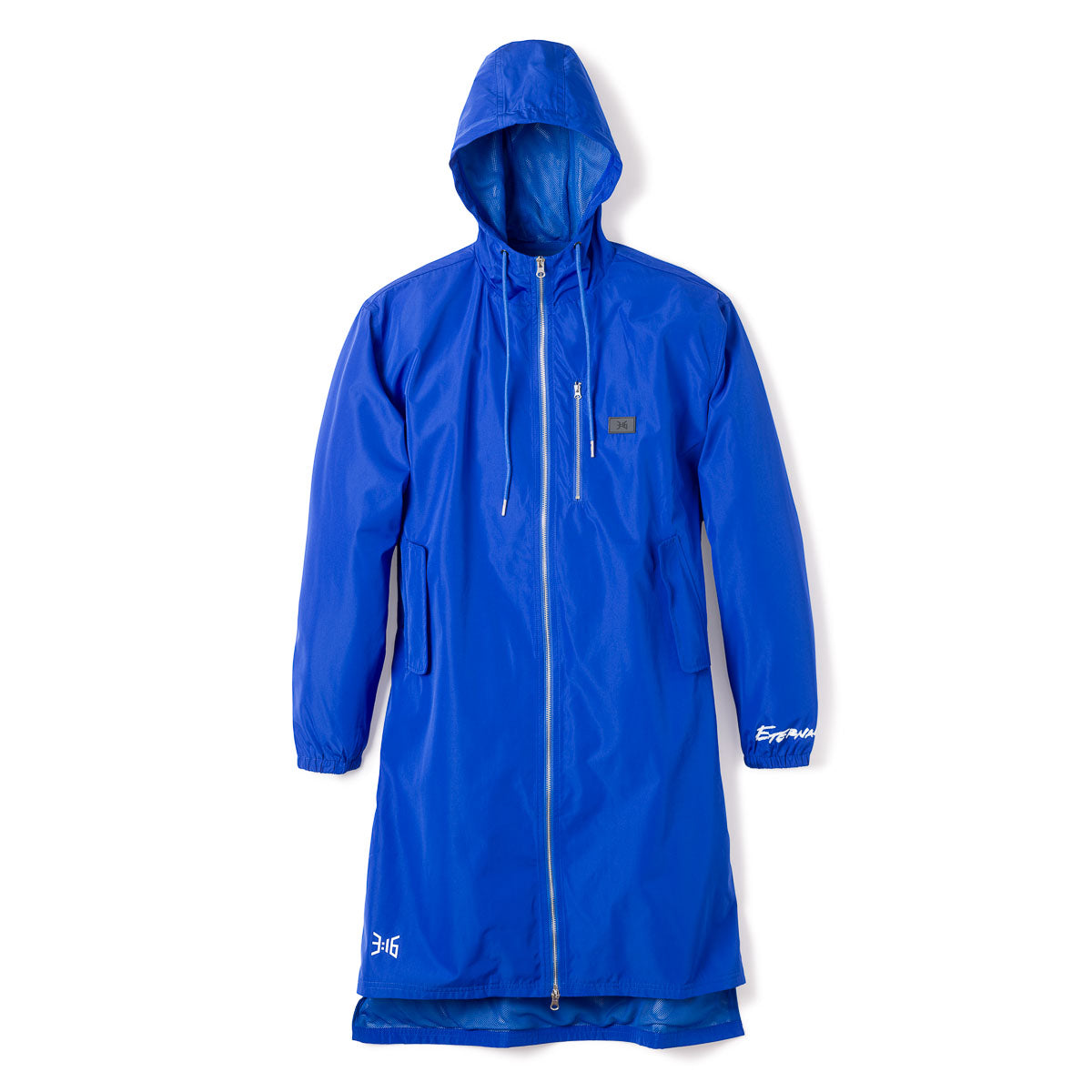 Eternal Life Trench Length Parka Jacket - Royal Blue
