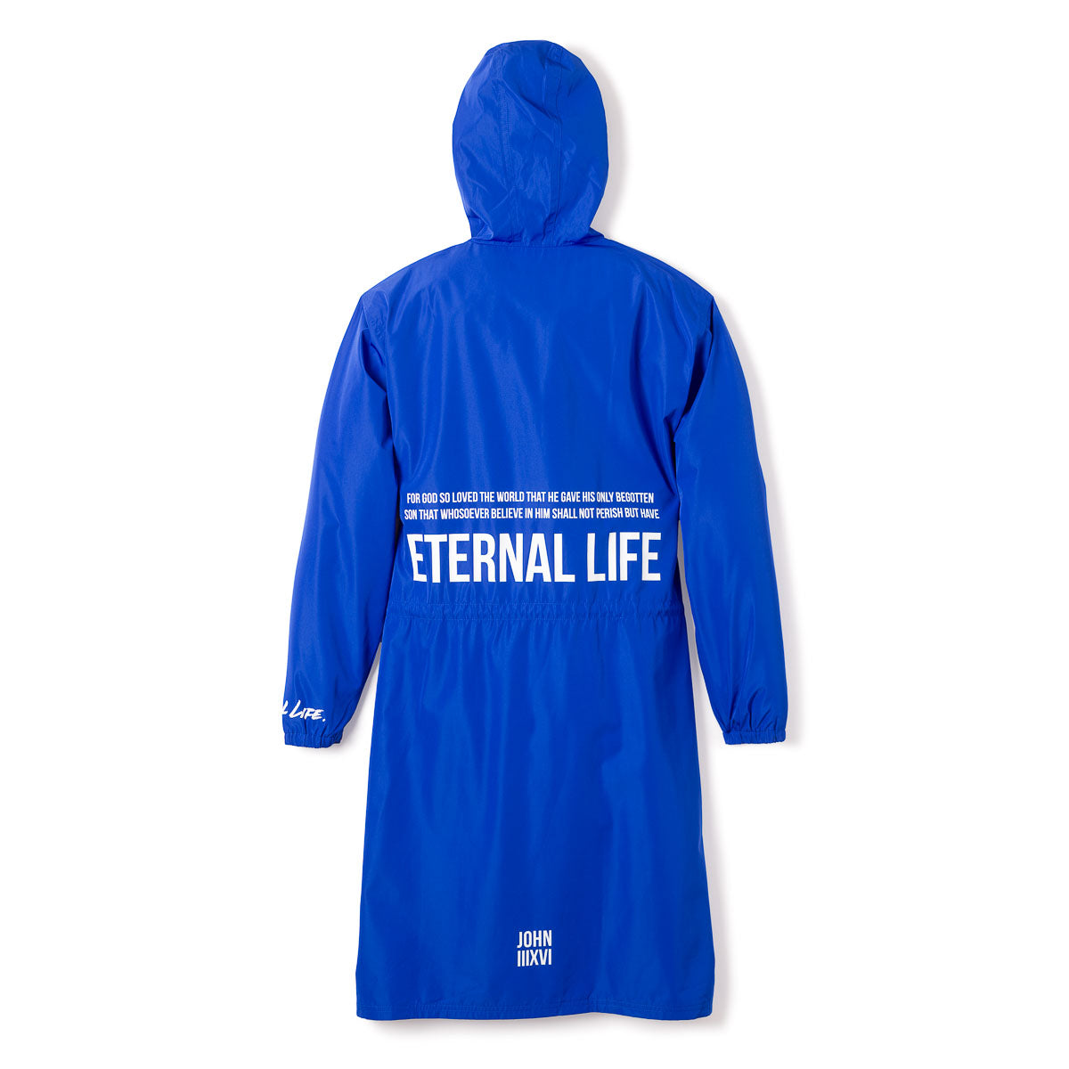 Eternal Life Trench Length Parka Jacket - Royal Blue