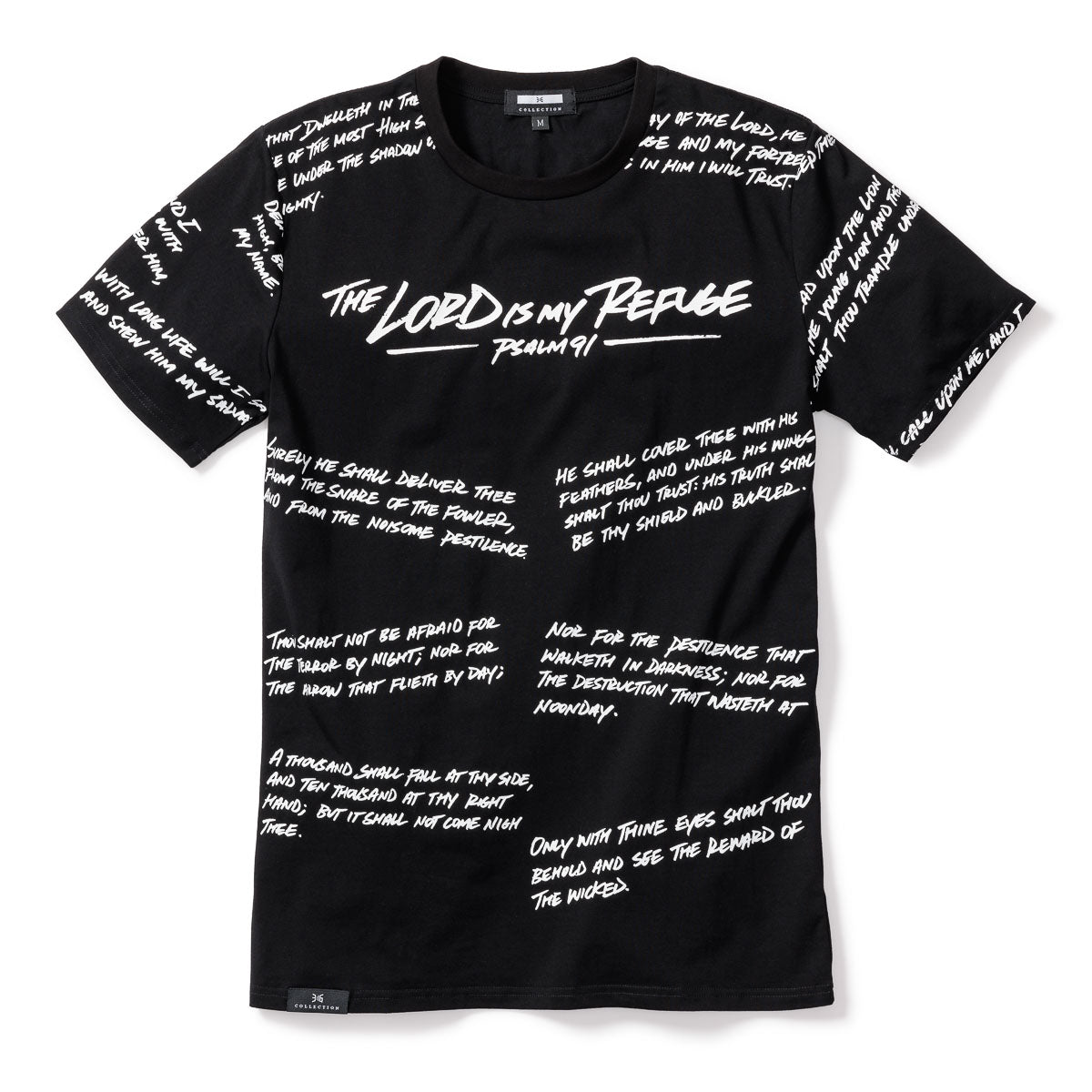 Psalm 91 - All Over Premium Tee - BLACK