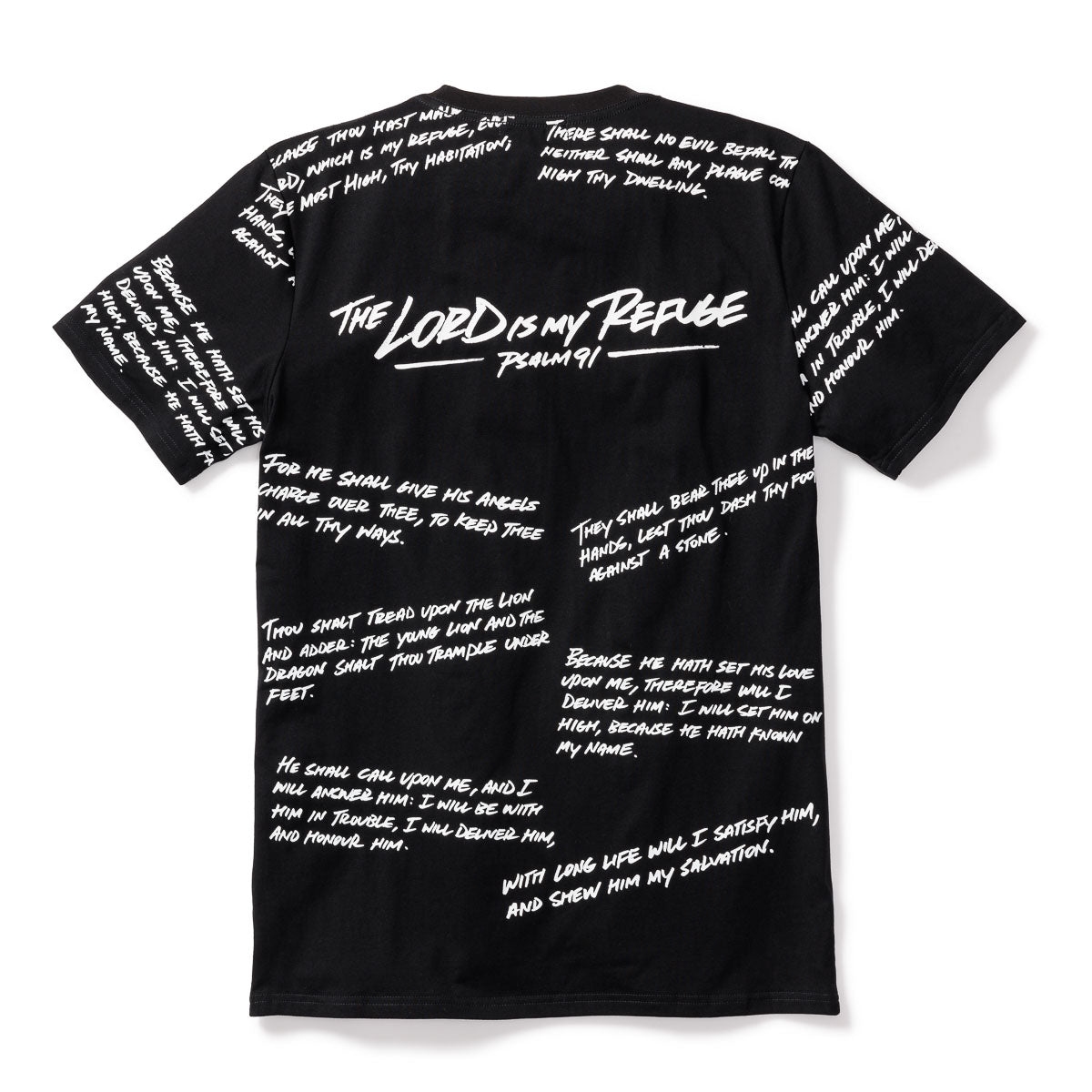 Psalm 91 - All Over Premium Tee - BLACK
