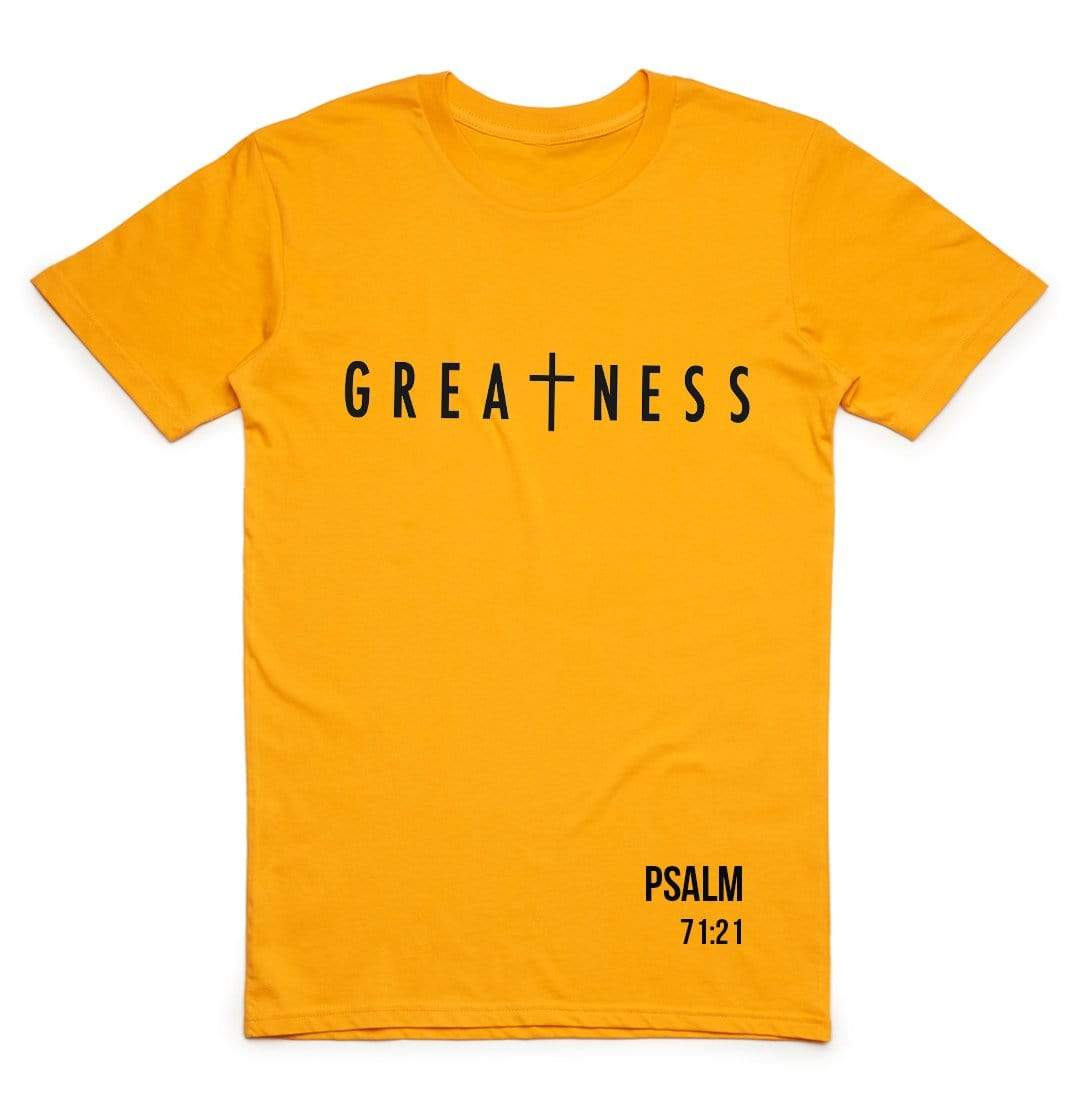 3:16 Collection Apparel Greatness T-Shirt (Gold)