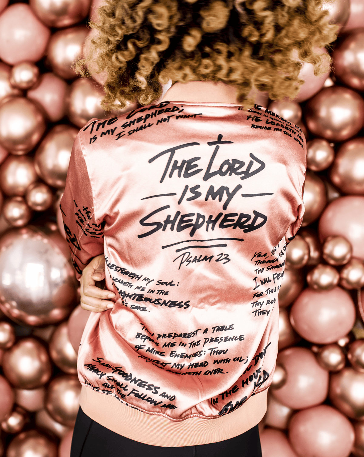 3:16 Collection Jacket Psalm 23 Bomber Jacket - Rose Gold