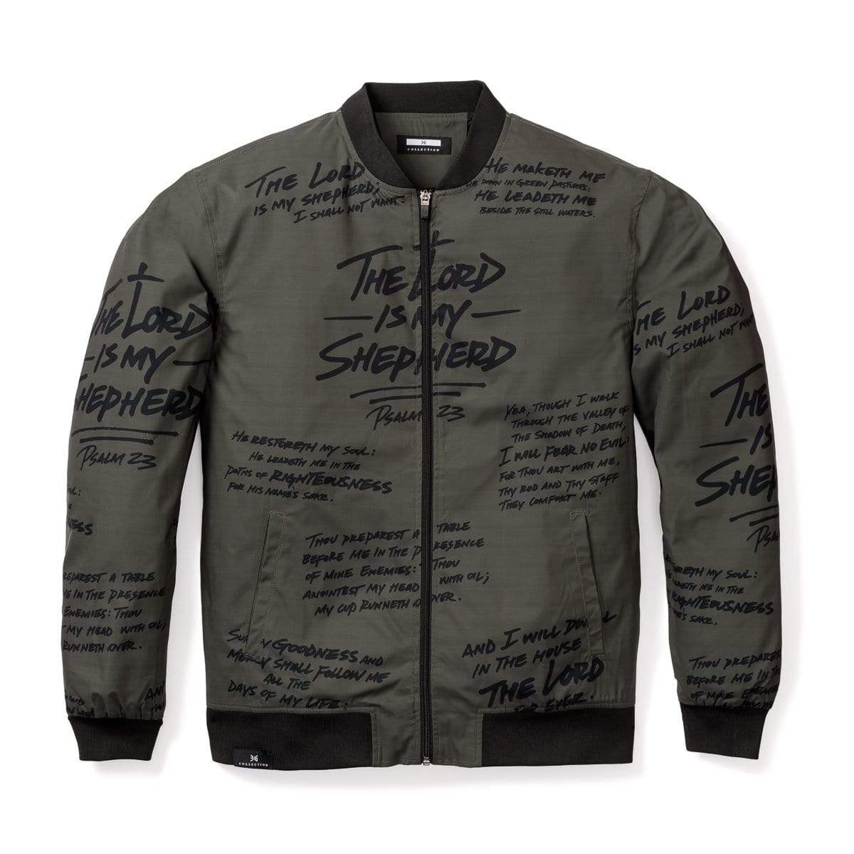 3:16 Collection Jacket XS Psalm 23 Bomber Jacket - Army