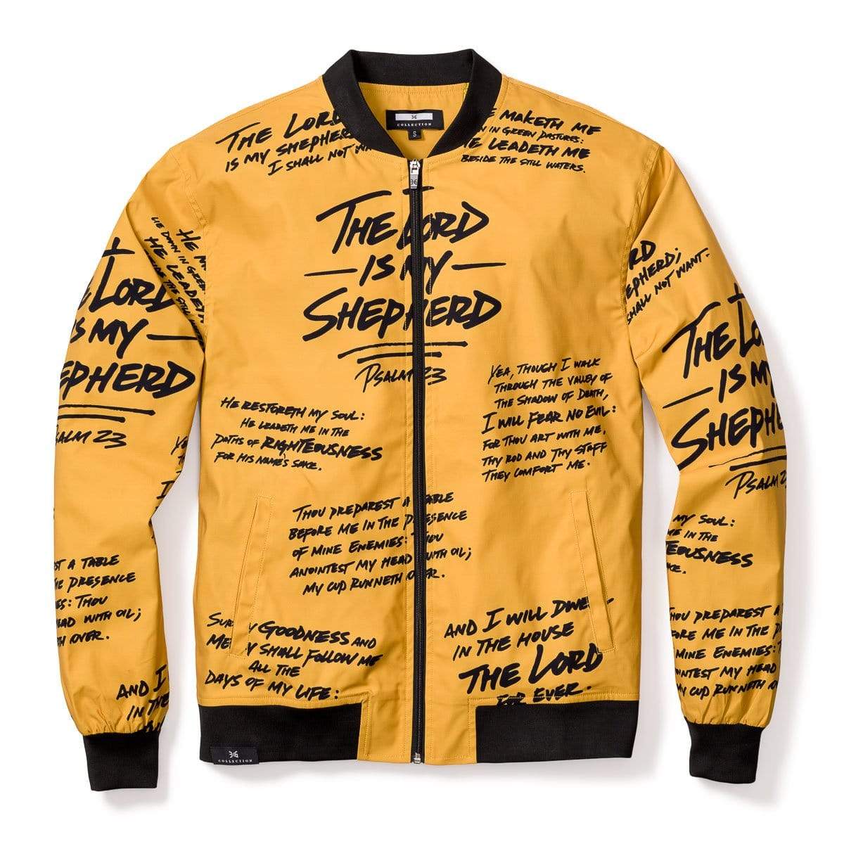3:16 Collection Jacket XS Psalm 23 Bomber Jacket - Gold