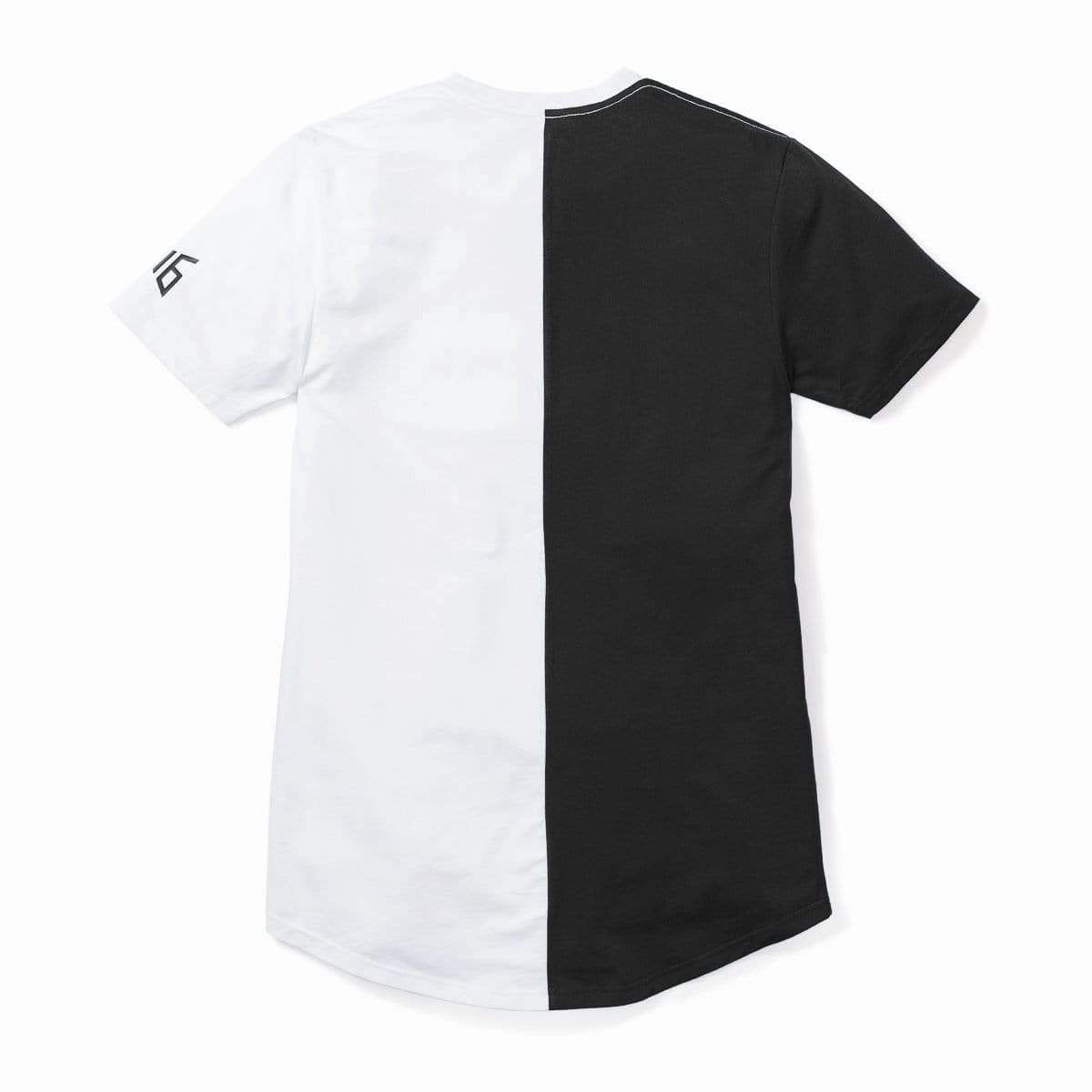 Salvation Vertical Block Swoop Tee - Black and White (Long Body