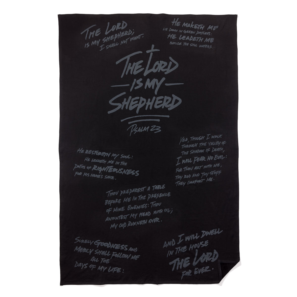 316collection Apparel & Accessories Psalm 23 - Accent Blanket - Black