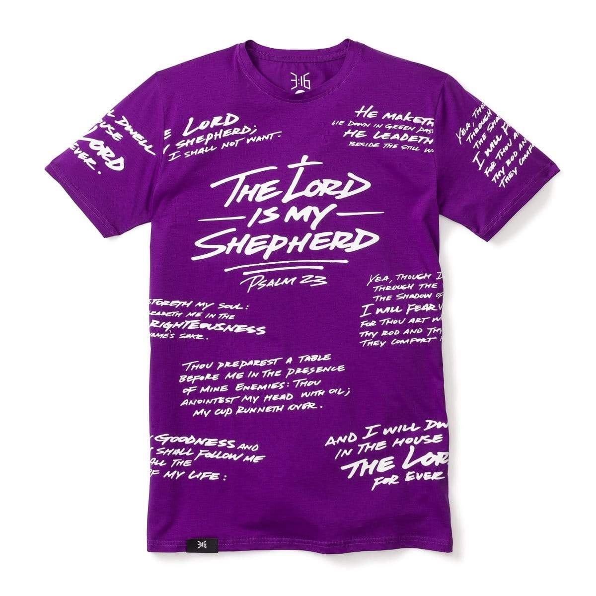 316collection Apparel Psalm 23 - All Over Premium Tee - Purple - Limited Edition
