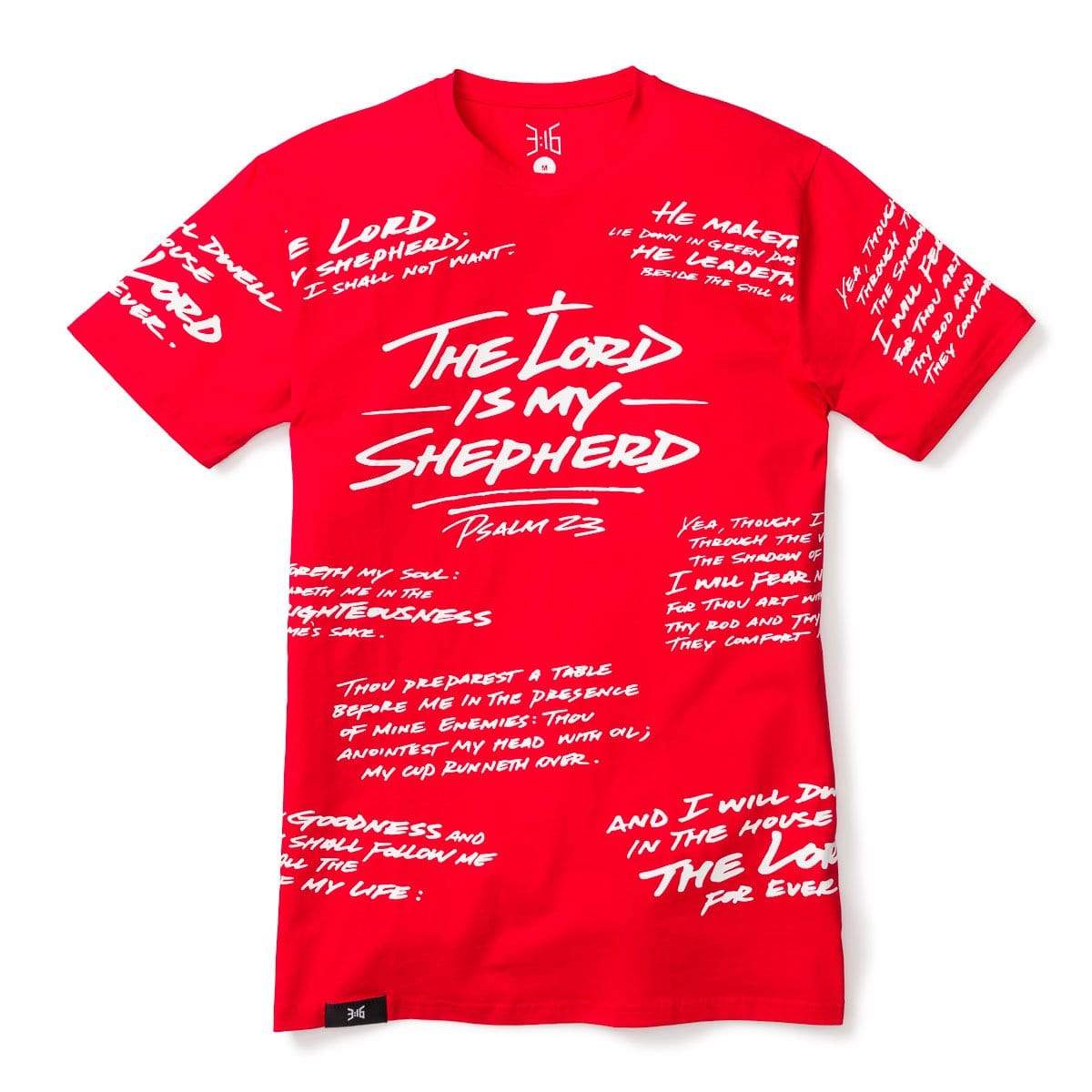 316collection Apparel Psalm 23 - All Over Premium Tee - Red - Limited Edition