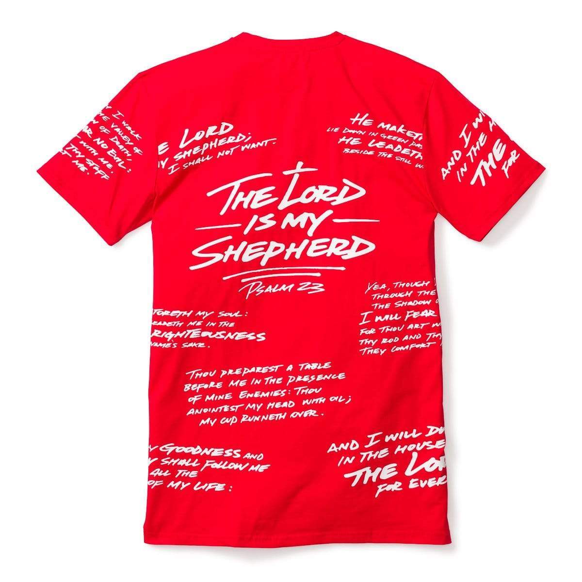 Psalm 23 - All Over Premium Tee - Red