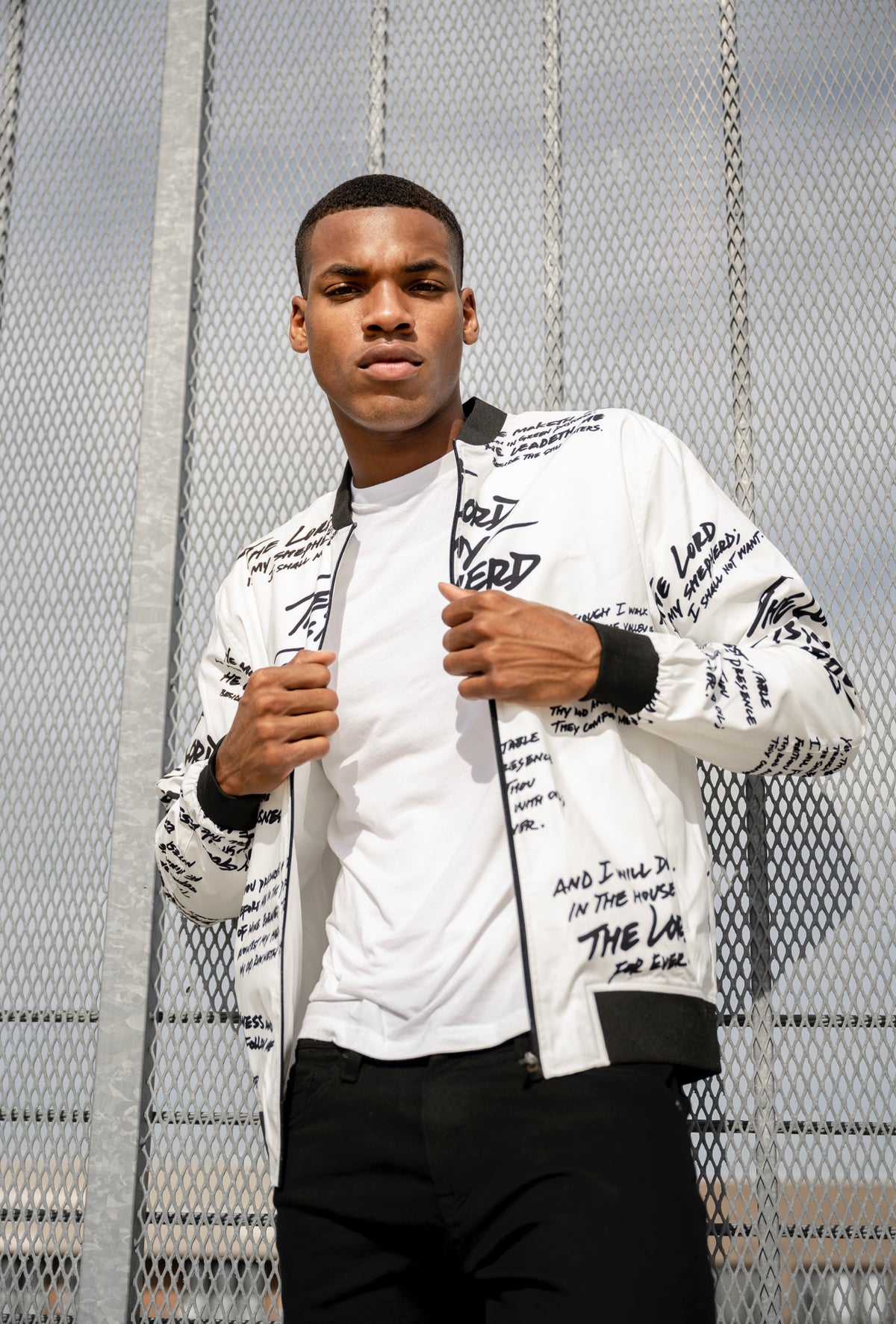316collection Jacket Psalm 23 Bomber Jacket - White (Limited Edition)
