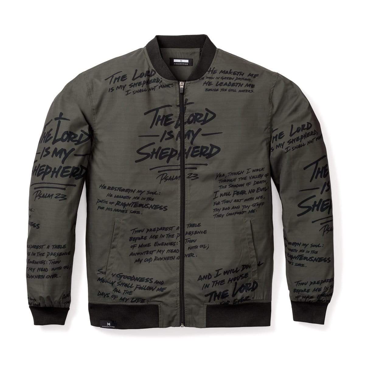 316collection JAcket Psalm 23 Premium Bomber Jacket - ARMY
