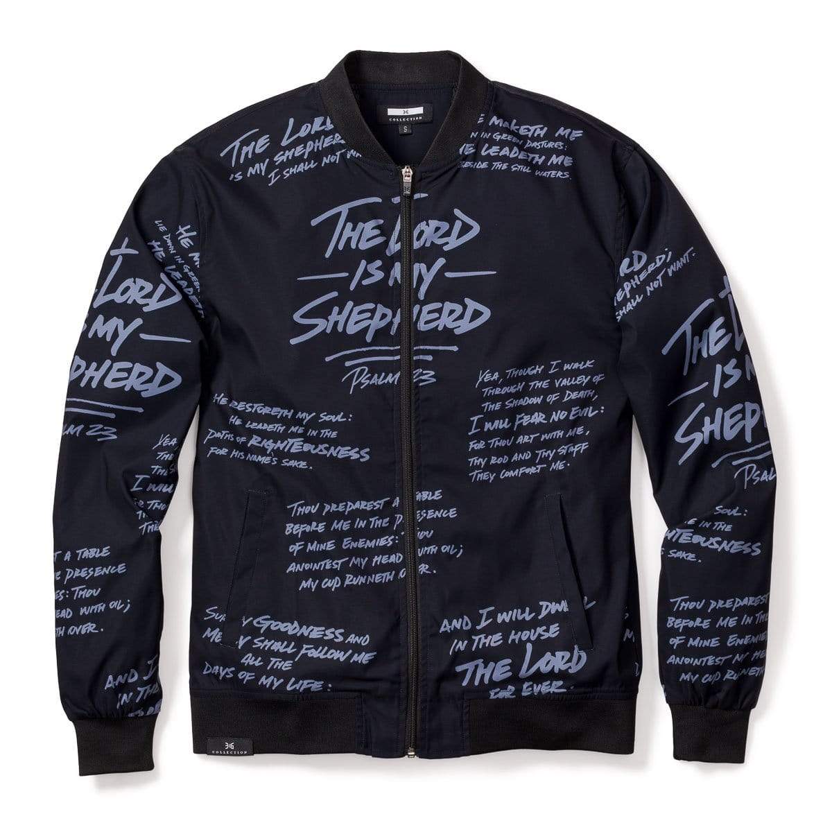 Psalm 23 Premium Bomber Jacket - BLACK