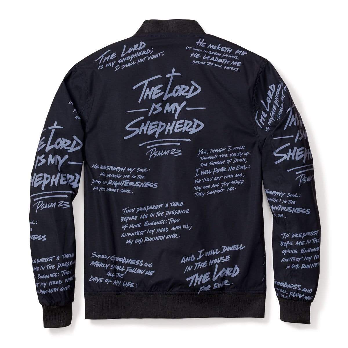 Psalm 23 Premium Bomber Jacket - BLACK