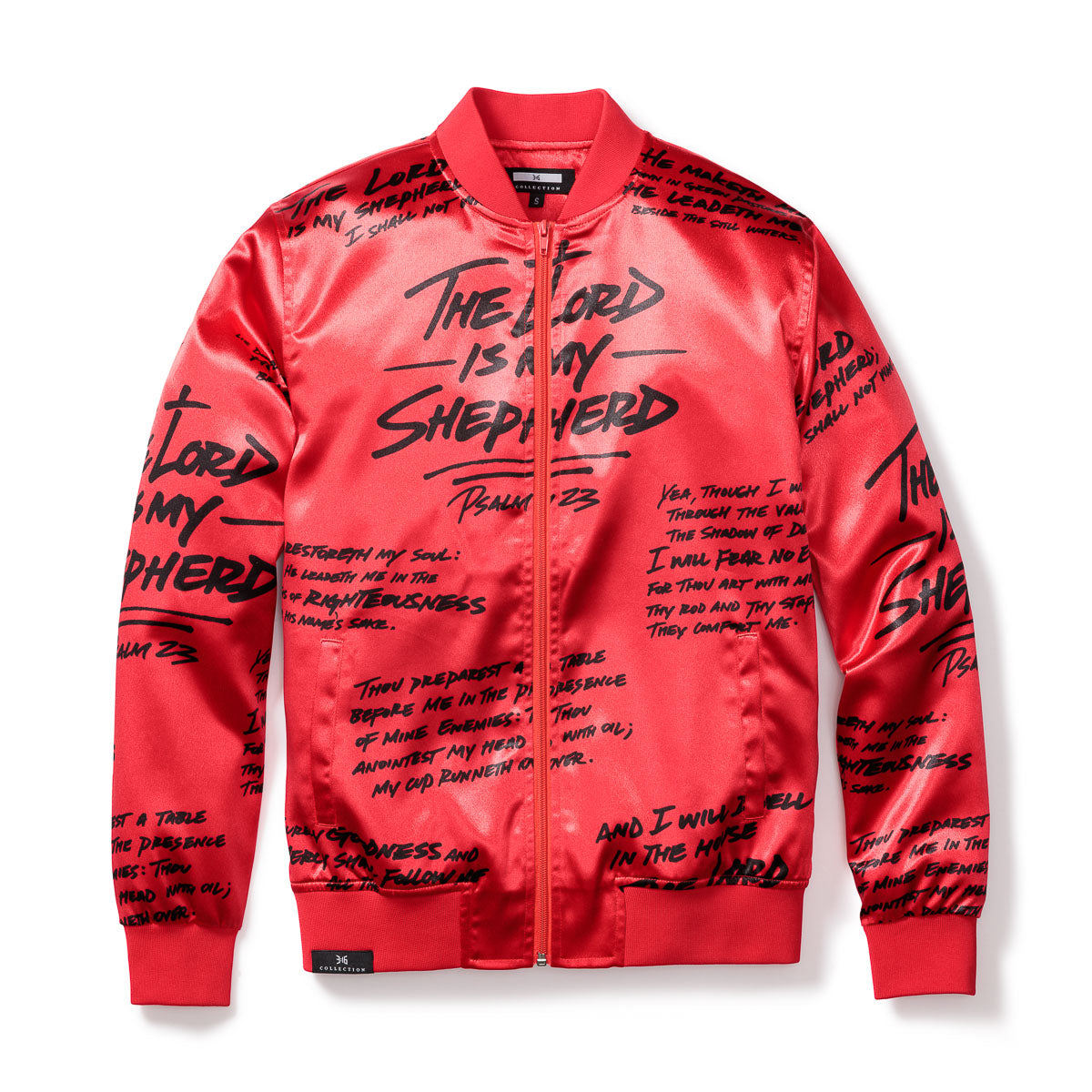 316collection Psalm 23 Bomber Jacket - Satin Red