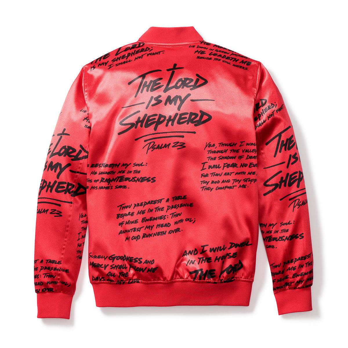 316collection Psalm 23 Bomber Jacket - Satin Red