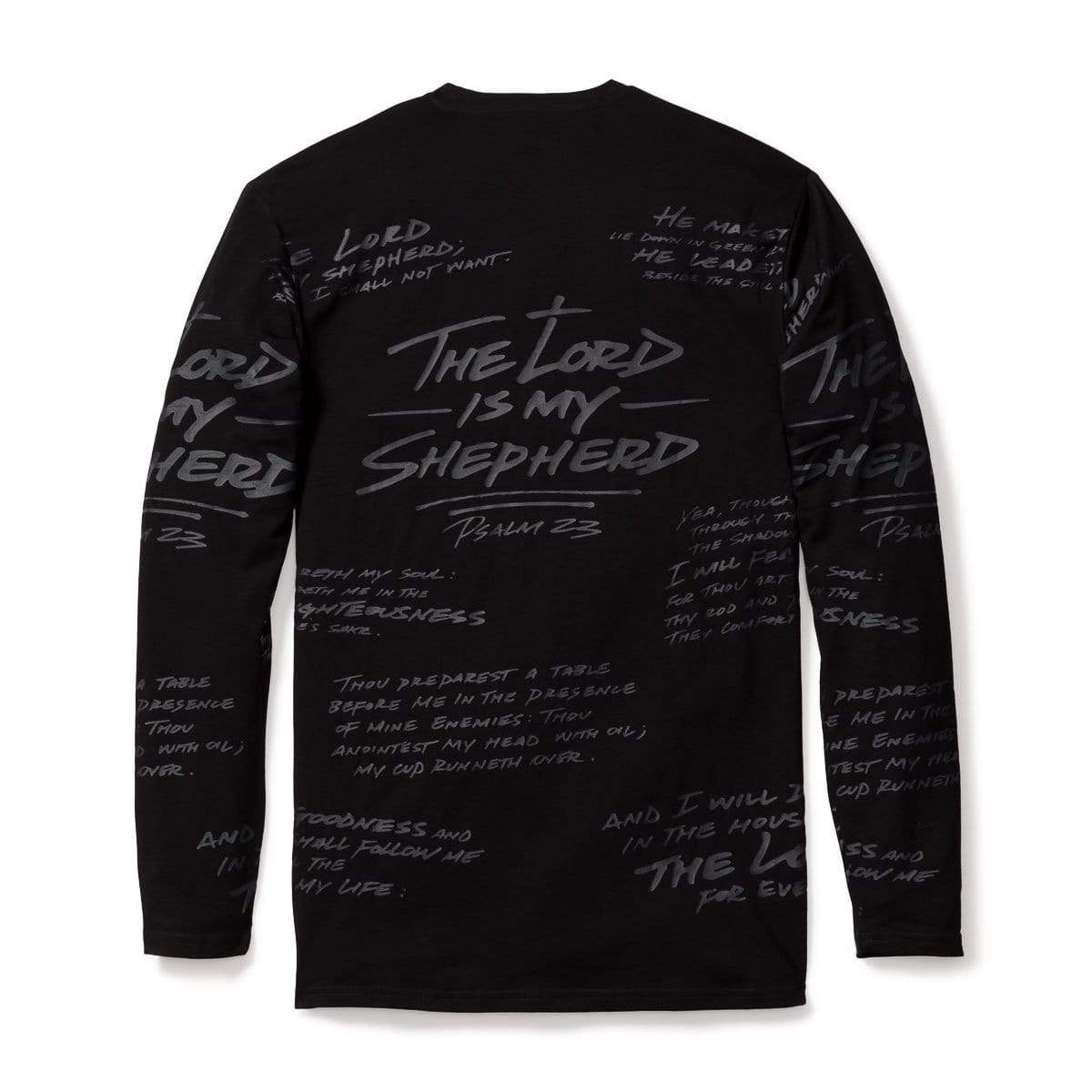 316collection T-Shirt PSALM 23 - ALL OVER LONG SLEEVE - BLACKOUT EDITION