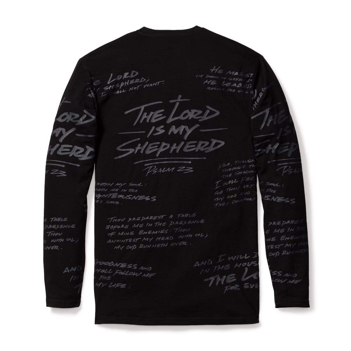 316collection T-Shirt PSALM 23 - ALL OVER PREMIUM TEE - LONG SLEEVE - BLACKOUT EDITION